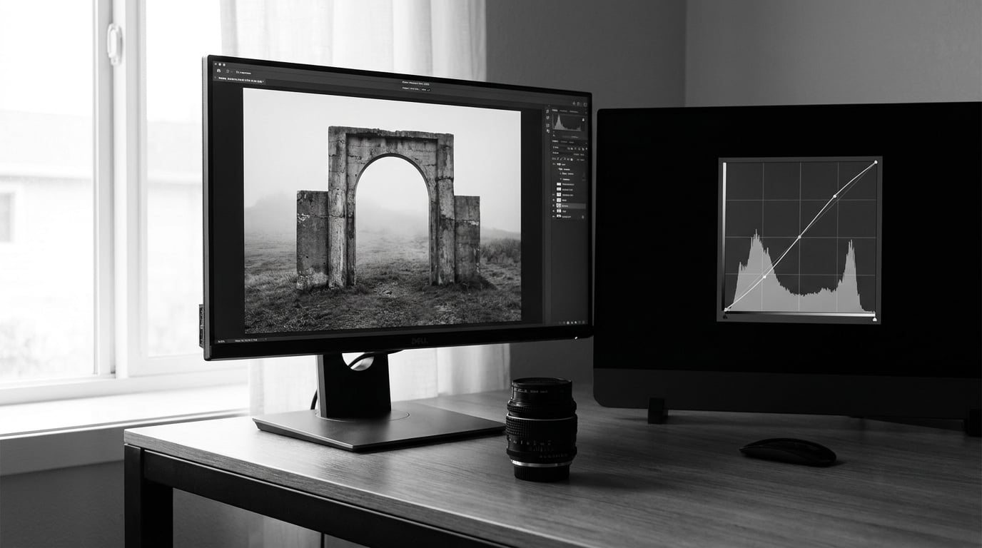 how to add contrast to black and white photos
