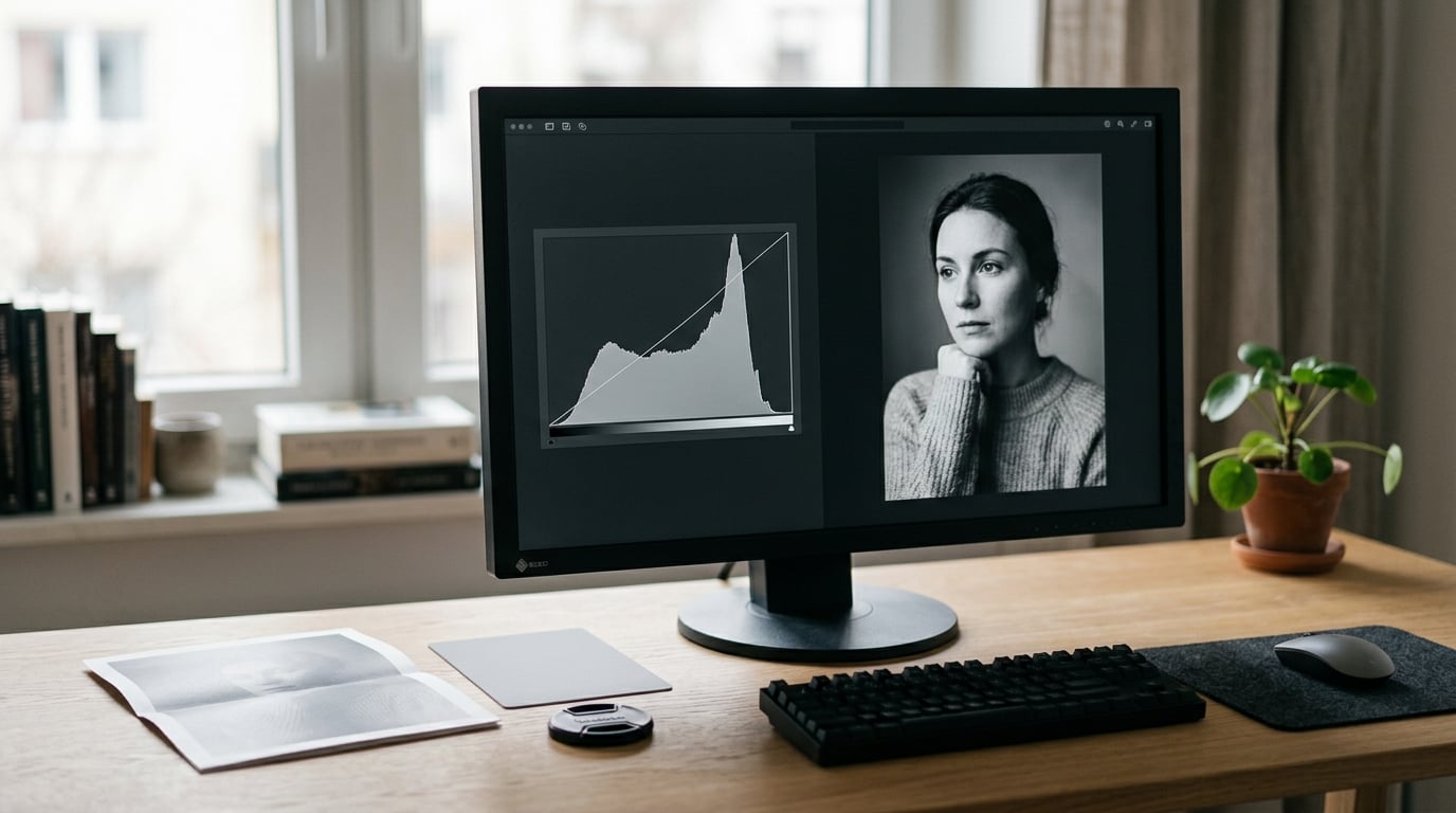 how to read a histogram for black and white photos
