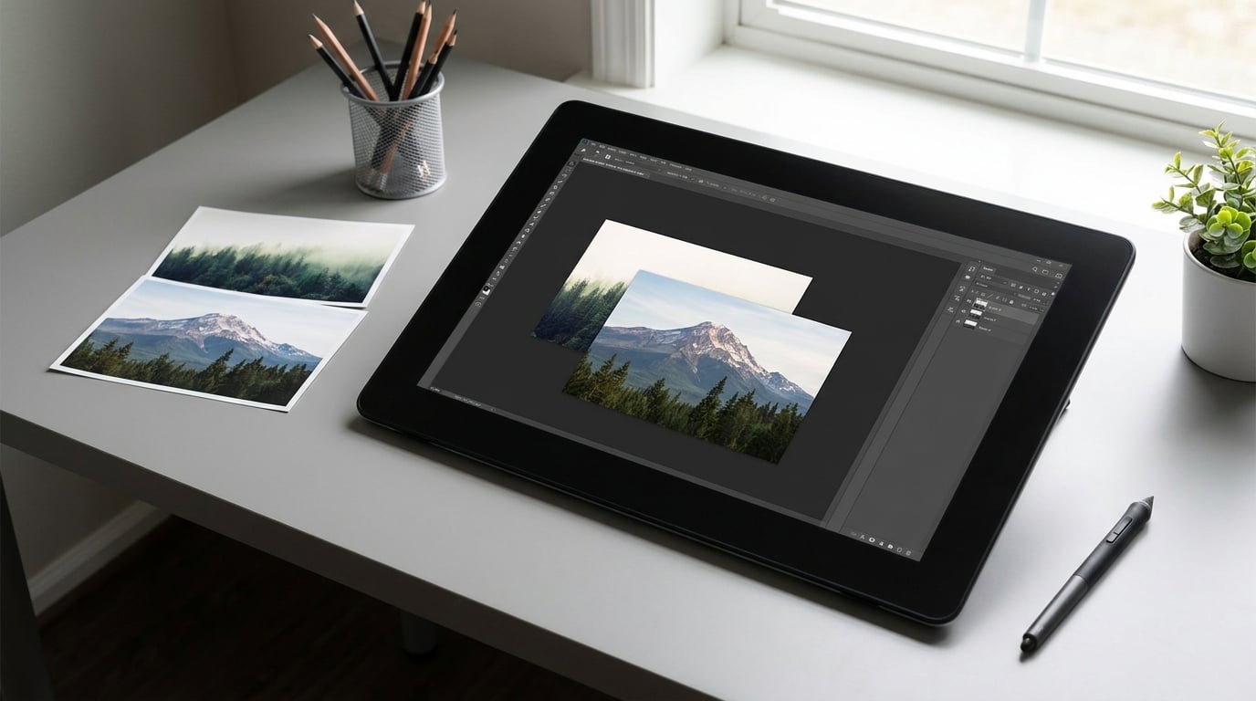 how to blend two photos together in photoshop