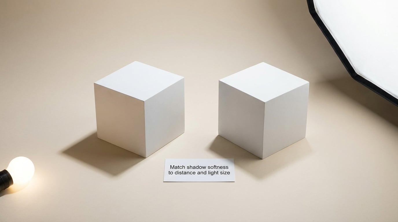 Match shadow softness to distance and light size