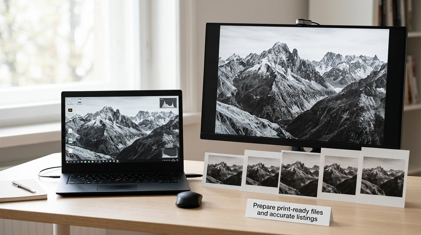 Prepare print-ready files and accurate listings