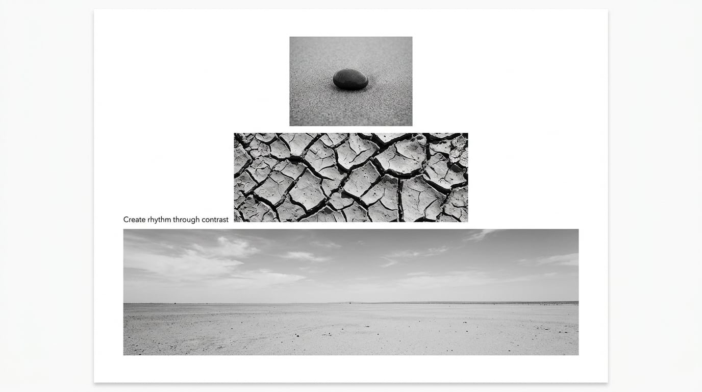 Create rhythm through contrast