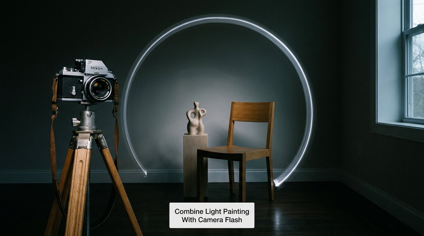 Combine Light Painting With Camera Flash