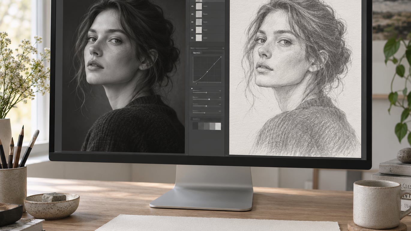 how to make a photo look like a sketch