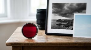 red filter effect in black and white photography