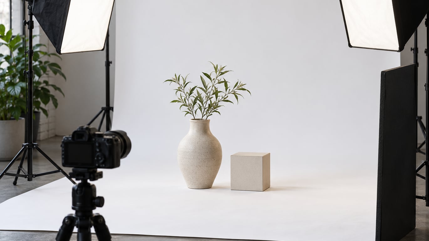 how to light a white background