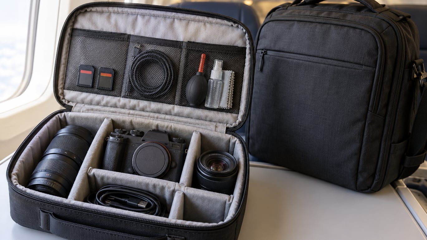 how to fly with camera gear