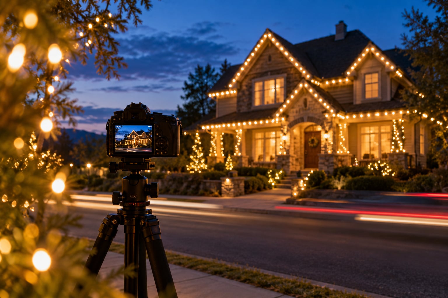 how to photograph christmas lights