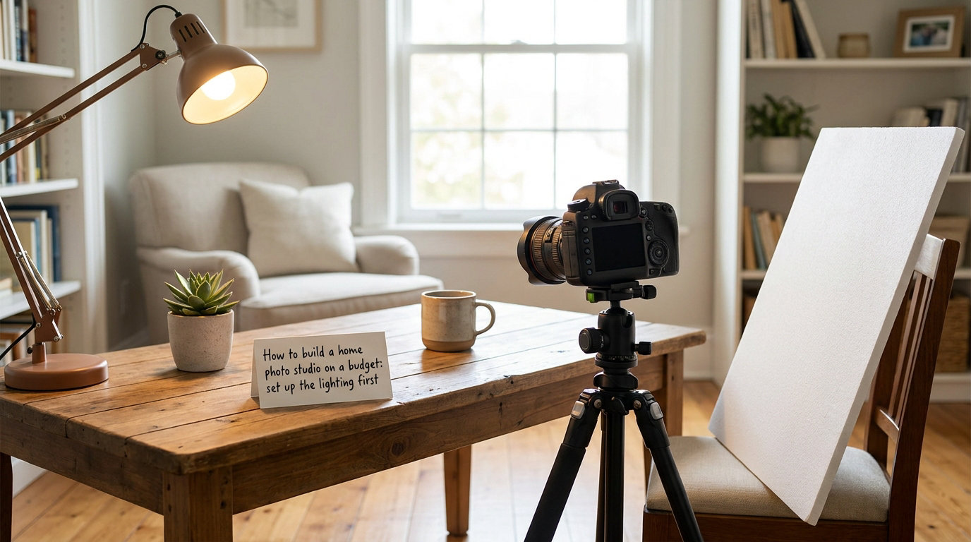 How to build a home photo studio on a budget: set up the lighting first