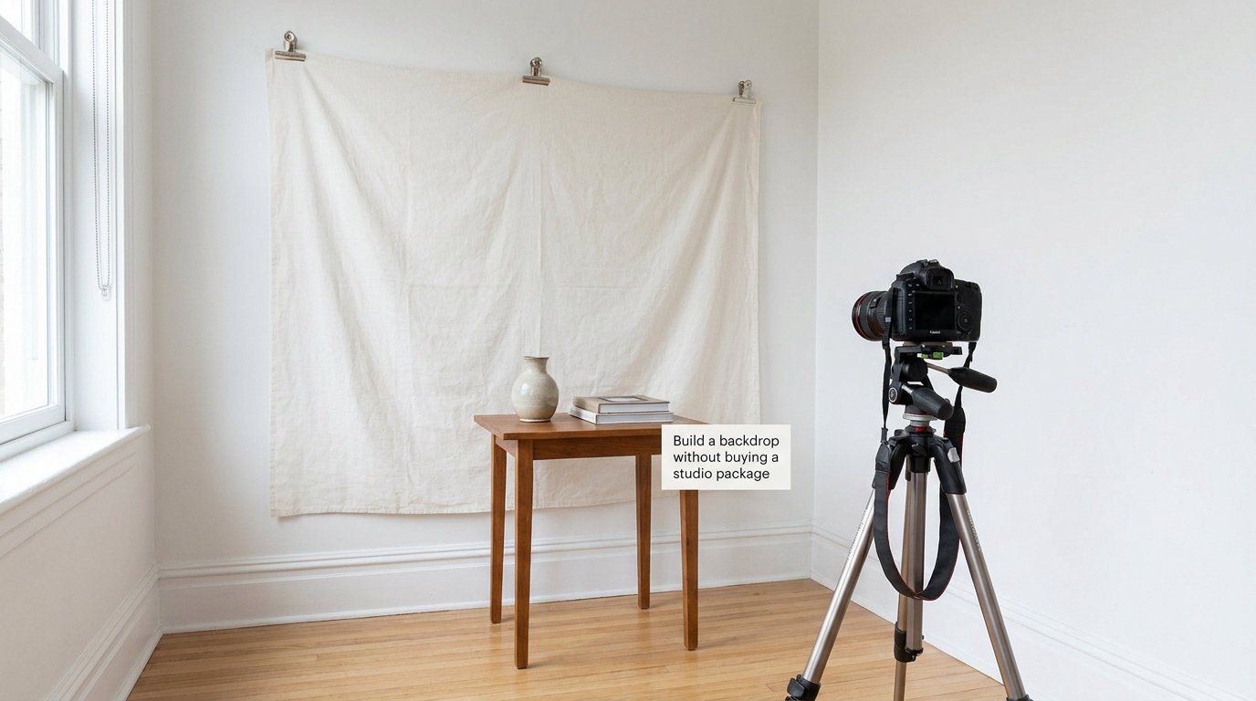 Build a backdrop without buying a studio package