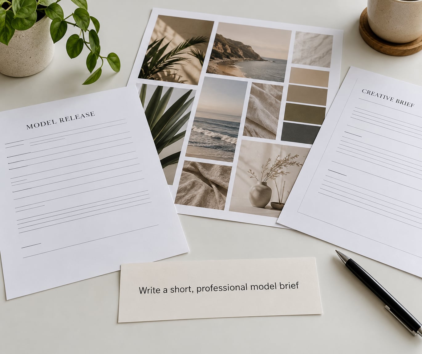 Write a short, professional model brief