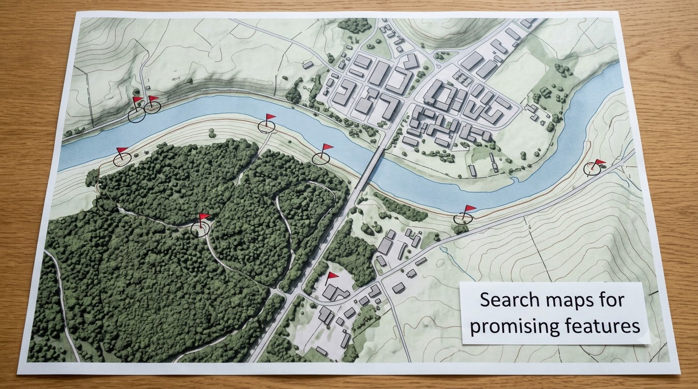 Search maps for promising features