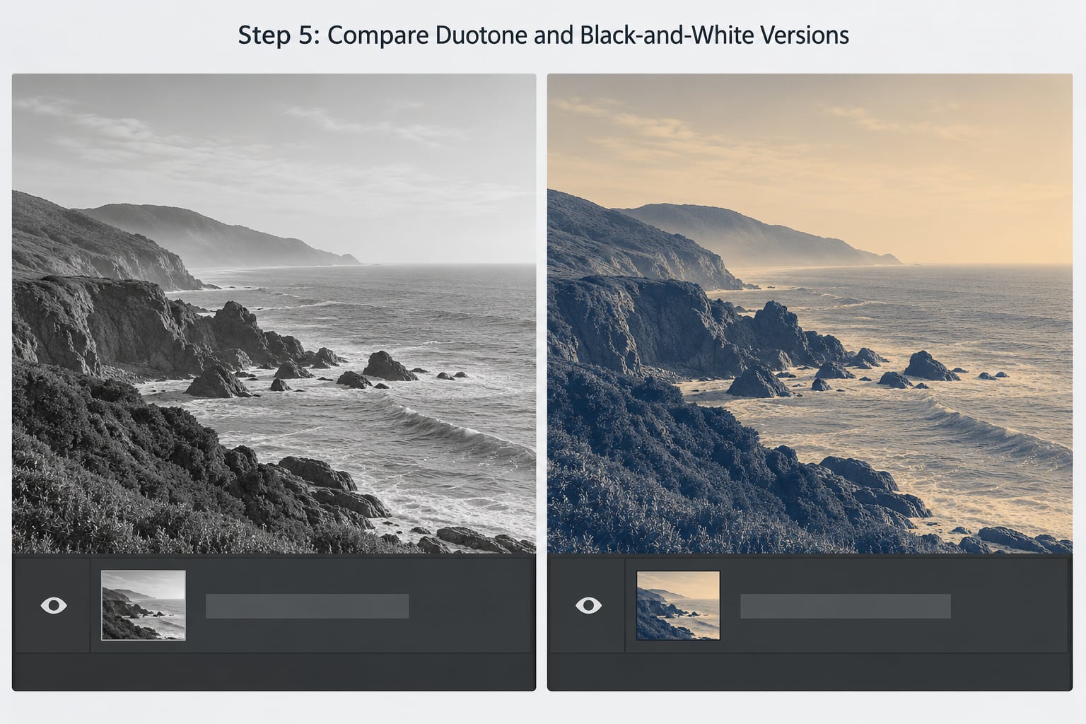 Step 5: Compare Duotone and Black-and-White Versions