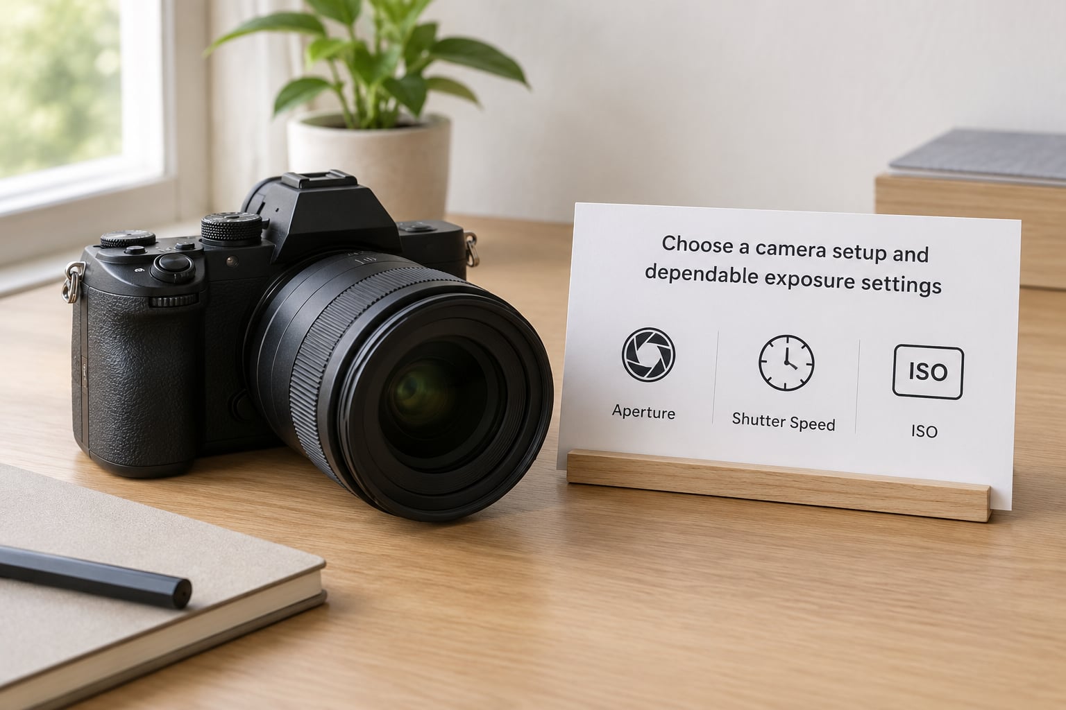 Choose a camera setup and dependable exposure settings