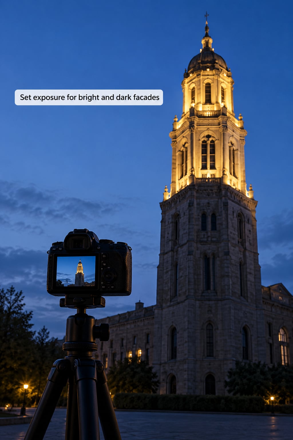 Set exposure for bright and dark facades