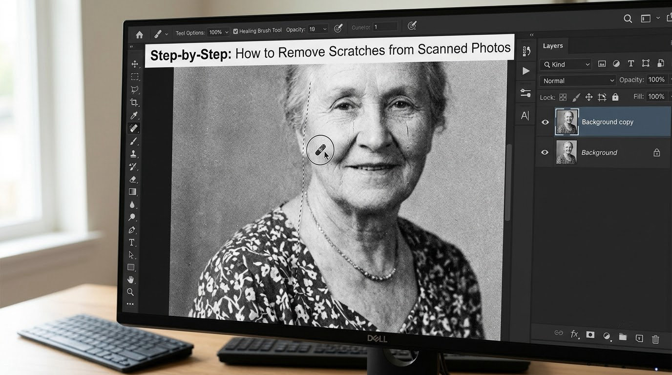 Step-by-Step: How to Remove Scratches from Scanned Photos