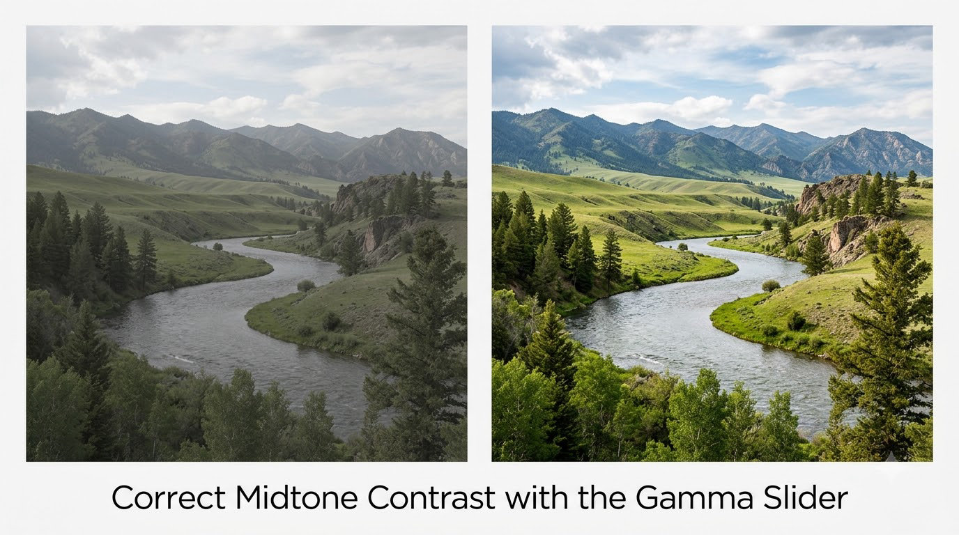 Correct Midtone Contrast with the Gamma Slider