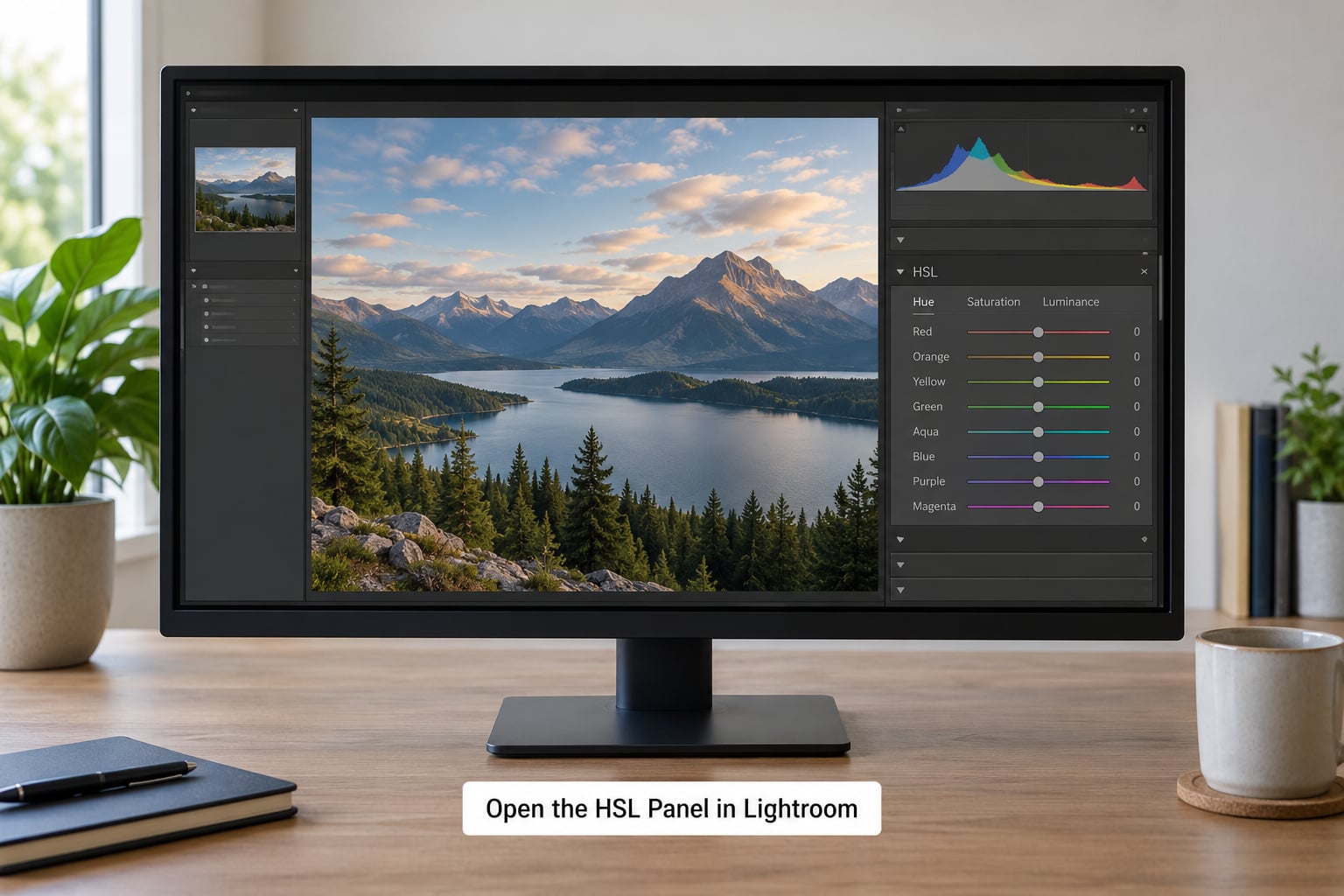 Open the HSL Panel in Lightroom