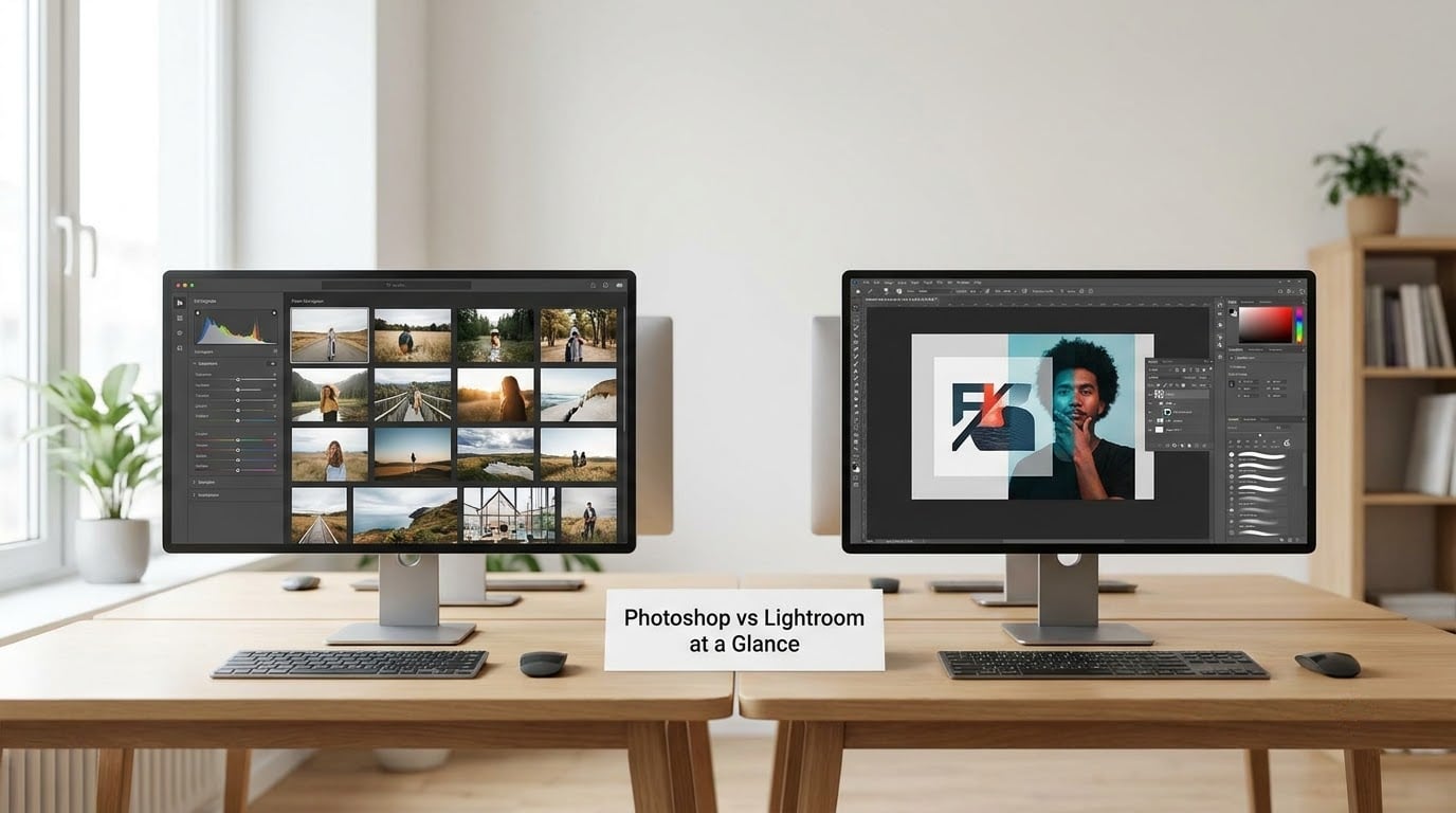Photoshop vs Lightroom at a Glance