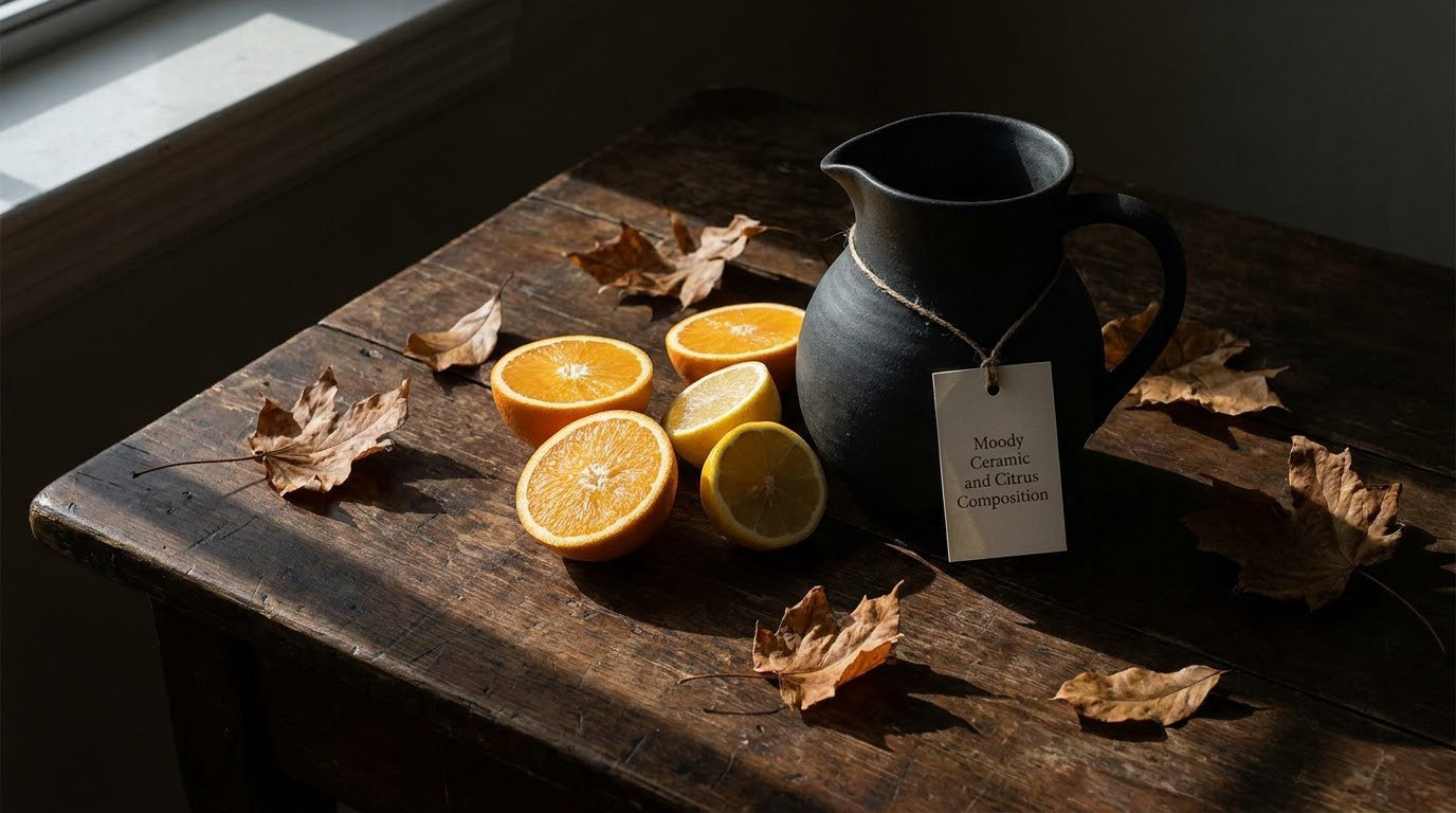 Moody Ceramic and Citrus Composition