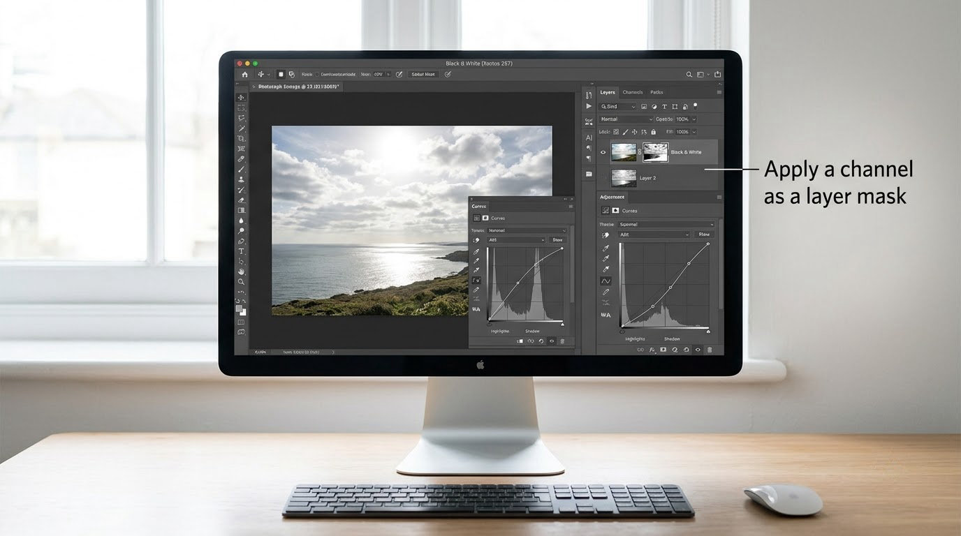 Apply a channel as a layer mask