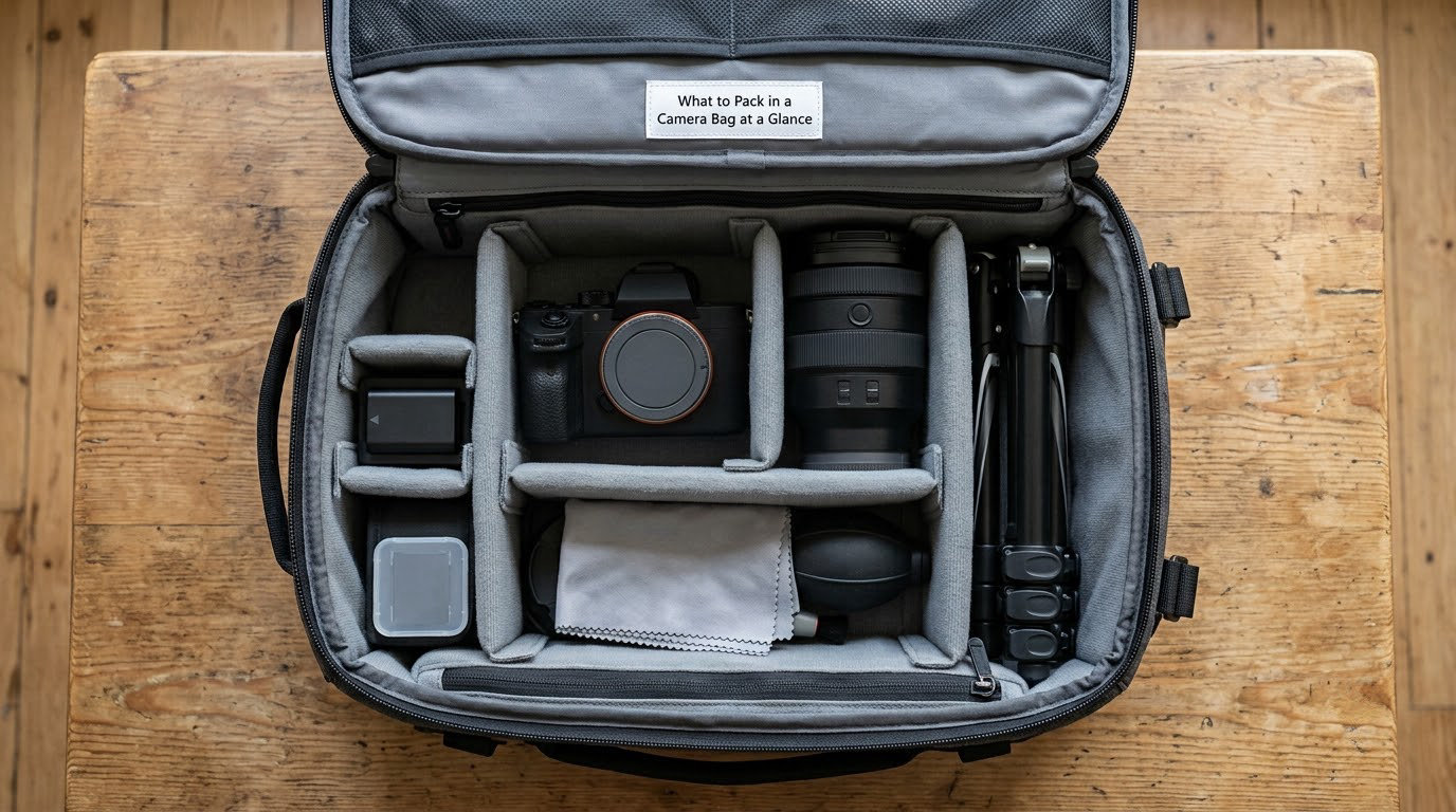 What to Pack in a Camera Bag at a Glance